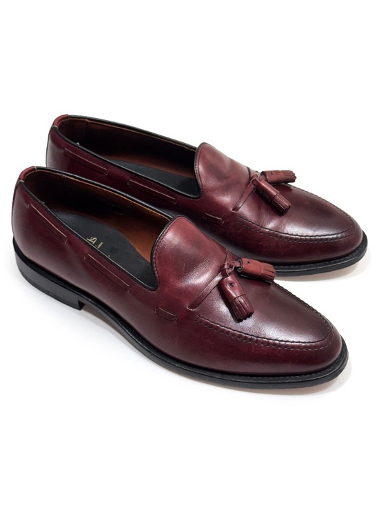 Allen Edmonds Grayson Tassel Loafers - Burgundy Leather - Men\'s Size 9.5 C